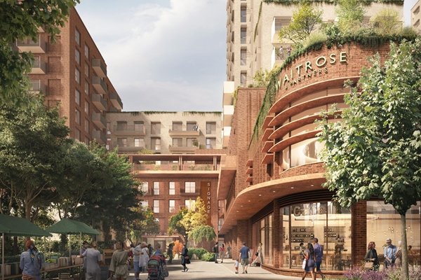 View along Mill Lane, looking west on A329